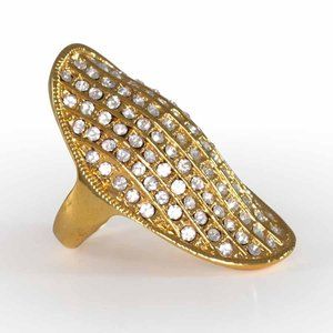 Gold layered ring  with brilliant cubic zirconia stones